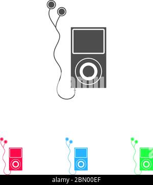 Symbol für Audioplayer flach. Farbpiktogramm auf weißem Hintergrund. Vektor-Illustration Symbol und Bonus-Symbole Stock Vektor