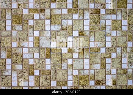 Hintergrund Retro Textur von Grim Ugly 1970er Grün Mosaik Fliesen Stockfoto