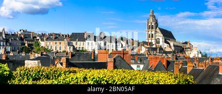 Sehenswürdigkeiten und Reisen in Frankreich. Loire-Tal, mittelalterliche Stadt Blois und berühmte königliche Burg Stockfoto