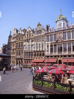 Restaurants in der Grand Place (Grote Markt), Bruxelles-Ville, Brüssel, Königreich Belgien Stockfoto