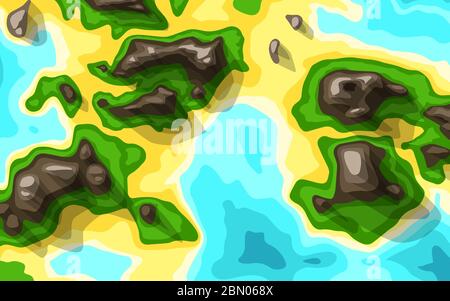 tropischer Landschaftsblick von oben Stock Vektor