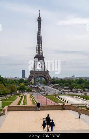 Trocadero Treppe während der COVID-19 Epidemie in Paris Stockfoto