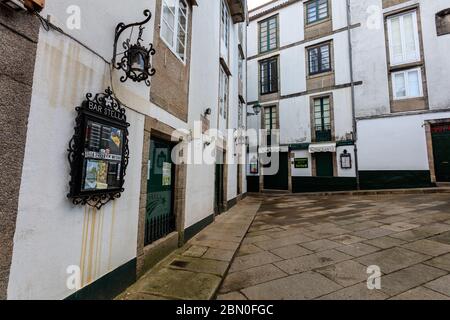 santiago de Compostela vacio covid 19 Stockfoto