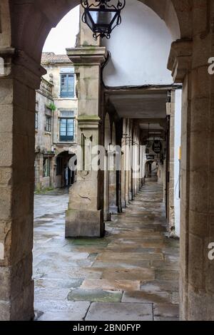 santiago de Compostela vacio covid 19 Stockfoto