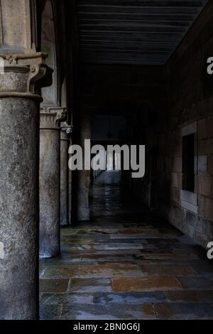 santiago de Compostela vacio covid 19 Stockfoto