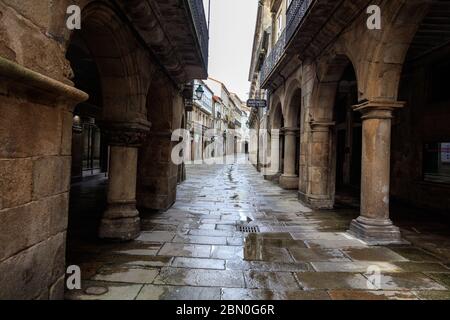 santiago de Compostela vacio covid 19 Stockfoto