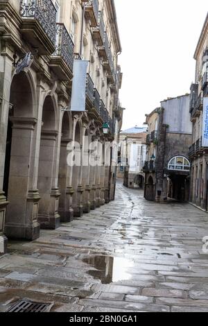 santiago de Compostela vacio covid 19 Stockfoto