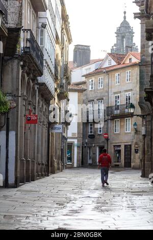 santiago de Compostela vacio covid 19 Stockfoto