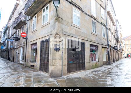 santiago de Compostela vacio covid 19 Stockfoto