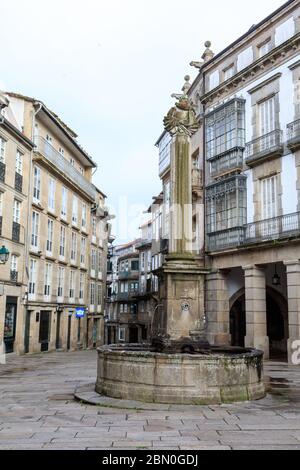 santiago de Compostela vacio covid 19 Stockfoto