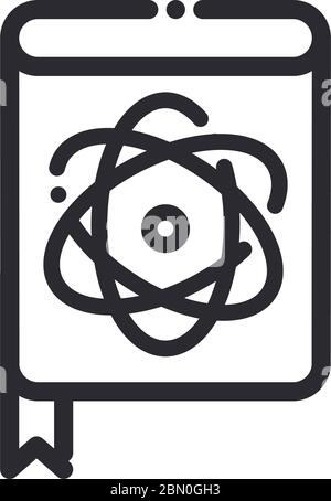 Medizinische Buch Literatur Labor Wissenschaft und Forschung Vektor Illustration Linie Stil Symbol Stock Vektor