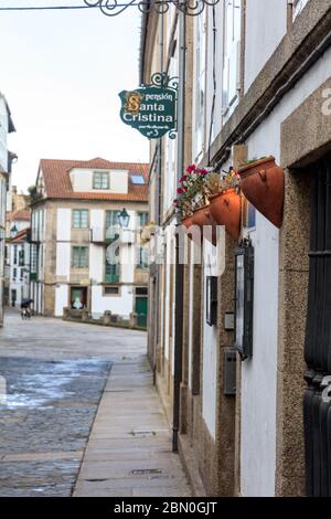 santiago de Compostela vacio covid 19 Stockfoto