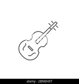 Violin Vektor Symbol Symbol Musik isoliert auf weißem Hintergrund Stock Vektor