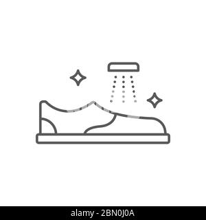 Waschen Sie Ihre Schuhe Vektor Symbol Reinigung isoliert auf weißem Hintergrund Stock Vektor
