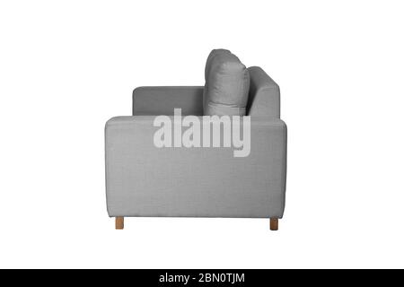 Zwei Sitze gemütlich weißen Stoff sofa auf weißem Hintergrund Stockfoto