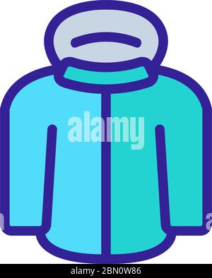 Nsulated Skier Jacke Symbol Vektor Kontur Illustration Stock Vektor