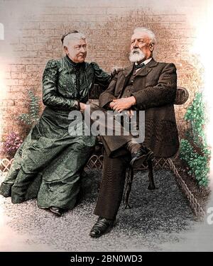 Jules Verne und Madame Verne um 1900 Stockfoto