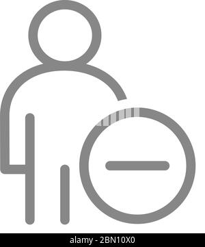 Benutzerprofil mit Minuszeichen. Symbol für entlassenen Mitarbeiter Stock Vektor