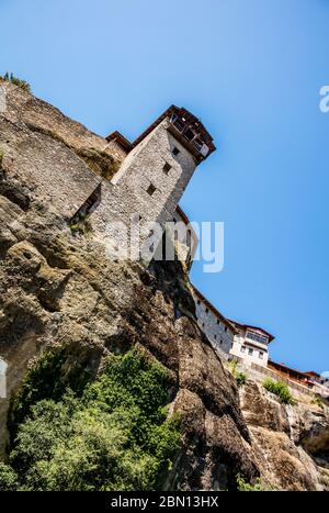 Turm im Heiligen Kloster von Great Meteoran, Meteora, Griechenland Stockfoto