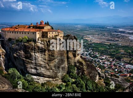 Heiliger Kloster des heiligen Stephanus in Meteora, Griechenland Stockfoto