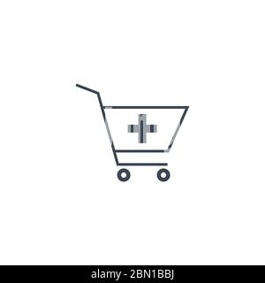 Symbol für Glyphe im Zusammenhang mit dem Einkauf von Drogerien. Stock Vektor