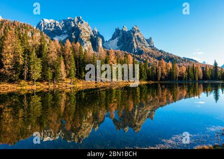 Italien Venetien - Dolomiten - Antorno See und Cadini di Misurina Stockfoto