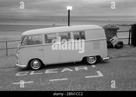 VW Campervan, Tynemouth Stockfoto