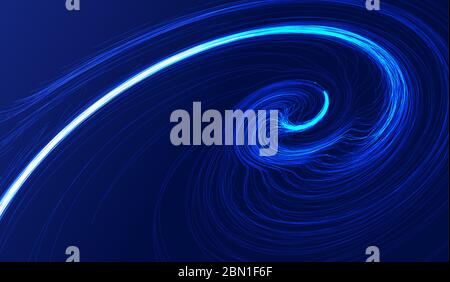 Spiral abstrakte grafische Textur Hintergrund aus leuchtenden Linien konstruiert. Stockfoto