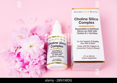 2. - 2020. Mai - Kiew, Ukraine. California Gold Nutrition. Cholinsilica-Komplex Stockfoto