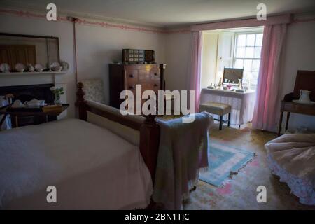 Gästezimmer im Traquair House, angeblich Schottlands ältestes bewohntes Haus, Scottish Borders, Großbritannien. Innen Stockfoto