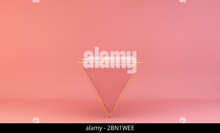 Invertierte 3d-Darstellung der pinken Pyramide Stockfoto