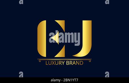 Logo für verknüpfte Buchstaben des EU-Unternehmens Stock Vektor