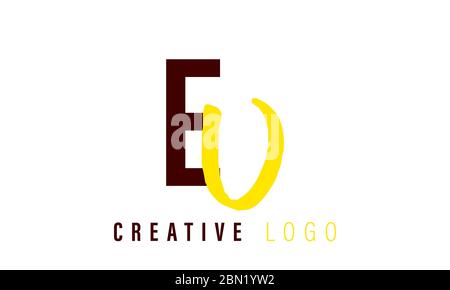 Logo für verknüpfte Buchstaben des EU-Unternehmens Stock Vektor