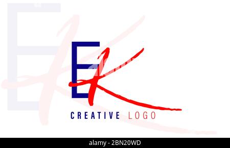 Anfängliche Basis Clean und minimal Logo. EK KE E K Letter Creative Fonts Monogramm Symbol Symbol. Universelles elegantes, luxuriöses Alphabet-Vektor-Design Stock Vektor