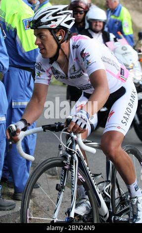 Richie Porte of Saxo Bank während der Tour d'Italie Mestre – Monte Zoncolan (222 km) am 23. Mai 2010 in Monte Zoncolan ,Italie - Photo Laurent Lairys / DPPI Stockfoto
