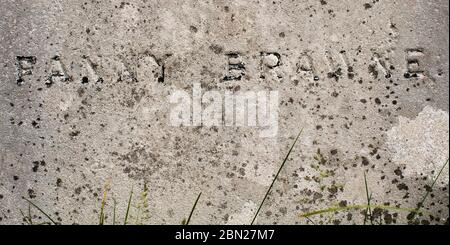 Grabstein von Fanny Brawne (Frances Lindon), Muse und Verlobte von John Keats, auf dem Brompton Cemetery, Kensington, London; ihr Mädchenname wurde später hinzugefügt. Stockfoto