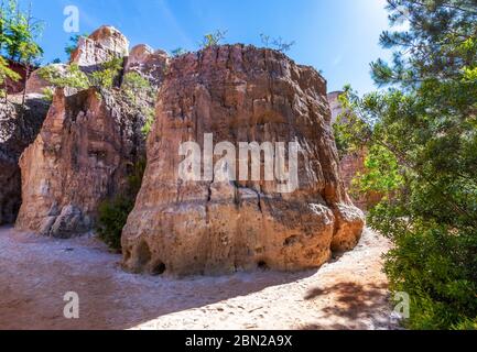 Wandern in Providence Canyon, Lumpkin, Georgia Stockfoto