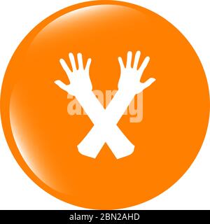 Web-Taste Hand-Symbol . Flaches Schild auf weißem Hintergrund isoliert Stockfoto