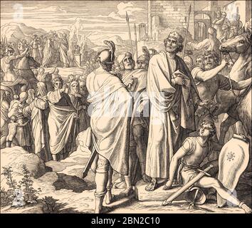 Rehoboam und Jerobeam I., Altes Testament, von Julius Schnorr von Carolsfeld Stockfoto