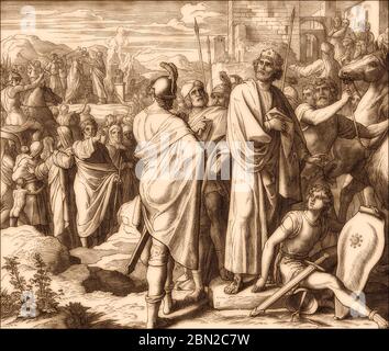 Rehoboam und Jerobeam I., Altes Testament, von Julius Schnorr von Carolsfeld Stockfoto