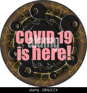 COVID-19 ist da! MERS-nCoV, Novel Corona-Virus (2019-nCoV). Abstraktes Virus-Strain-Modell Stockfoto