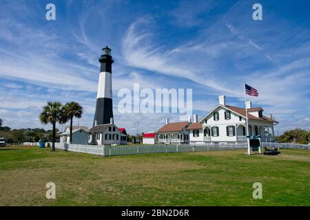 Tybee Island USA - 5. März 2015 - Tybee Island Light ist ein Leuchtturm neben dem Eingang des Savannah River in Georgia USA Stockfoto