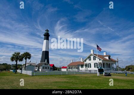 Tybee Island USA - 5. März 2015 - Tybee Island Light ist ein Leuchtturm neben dem Eingang des Savannah River in Georgia USA Stockfoto