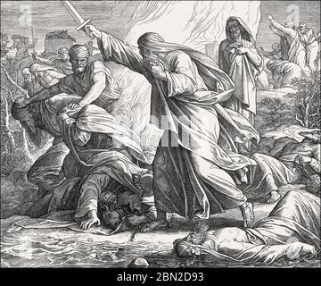 Slaughter of the Prophets of Baal, Altes Testament, von Julius Schnorr von Carolsfeld Stockfoto