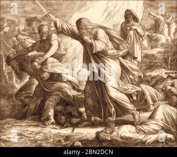 Slaughter of the Prophets of Baal, Altes Testament, von Julius Schnorr von Carolsfeld Stockfoto