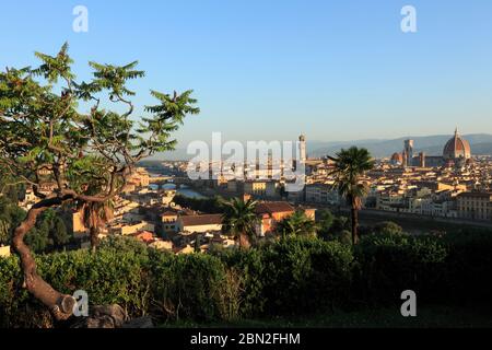 I/Toskana/Florenz: Blick am Abend von der Piazzale Michelangelo Stockfoto