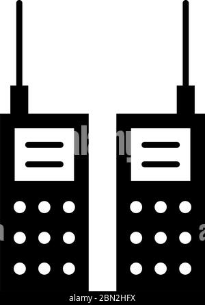 Walkie Talkie Glyph, schwarzes Symbol Stock Vektor