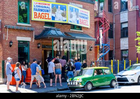 Das berühmte Fairmount Bagel Geschäft, in der Fairmount Street in Mile End montreal Canada Stockfoto