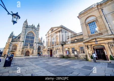 Abbey Church Yard, Bath, Großbritannien Stockfoto