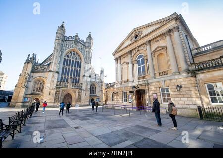 Abbey Church Yard, Bath, Großbritannien Stockfoto